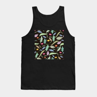 Minimal Colorful Abstract Leaf Pattern Tank Top